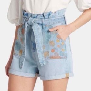 Driftwood Paperbag high rise jean shorts